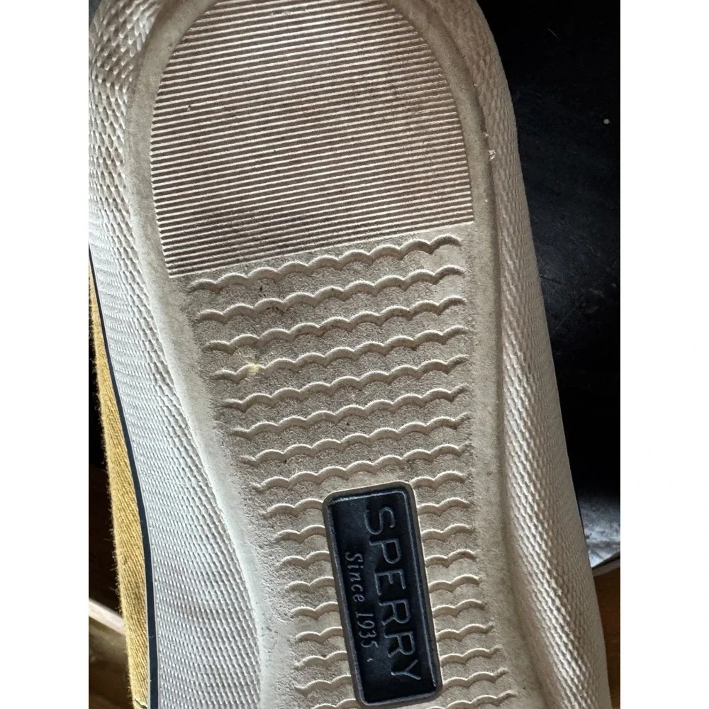 Sperry Top-Sider Crest Vibe Mustard Yellow Canvas Boat Shoes STS85784 Womens 9.5
